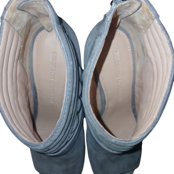 Sigerson Morrison Gray Peep Toe Ankle Booties with Stiletto Heel Size 6.5 - Picture 5 of 14